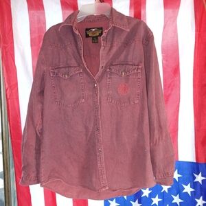 VINTAGE HARLEY DAVIDSON LADIES ACID WASH DENIM SIZE MEDIUM